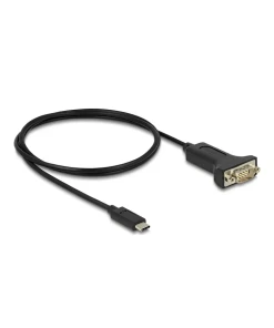 ממיר USB-C לחיבור DB9 Serial RS-232 צ'יפ FTDI אורך 1 מטר DELOCK 64195