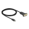 ממיר USB-C לחיבור DB9 Serial RS-232 צ'יפ FTDI אורך 2 מטר DELOCK | 64196