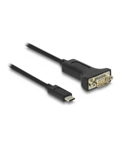 ממיר USB-C לחיבור DB9 Serial RS-232 צ'יפ FTDI אורך 2 מטר DELOCK | 64196