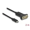 ממיר USB-C לחיבור DB9 Serial RS-232 צ'יפ FTDI אורך 2 מטר DELOCK | 64196