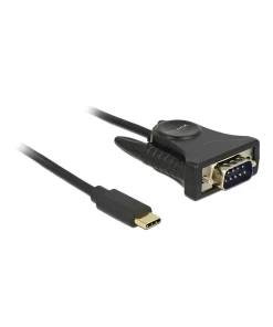 ממיר USB-C לחיבור DB9 Serial RS-232 צ'יפ Prolific אורך 1.8 מטר DELOCK | 62964