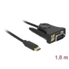 ממיר USB-C לחיבור DB9 Serial RS-232 צ'יפ Prolific אורך 1.8 מטר DELOCK | 62964