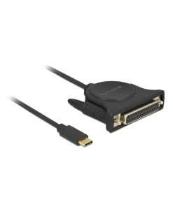 ממיר USB-C לחיבור פרלל DB25 Parallel צ'יפ Prolific אורך 1.8 מטר DELOCK | 62980