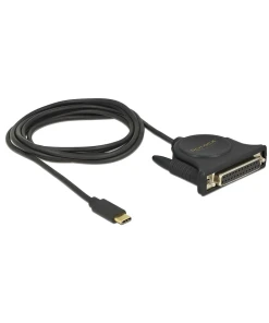 ממיר USB-C לחיבור פרלל DB25 Parallel צ'יפ Prolific אורך 1.8 מטר DELOCK | 62980