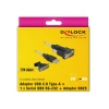 ממיר USB לחיבור DB9 Serial RS-232 + מתאם DB25 צ'יפ FTDI אורך 1.8 מטר DELOCK | 61308