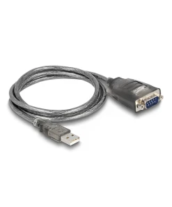 ממיר USB לחיבור DB9 Serial RS-232 עם 3 LED x צ'יפ FTDI אורך 0.2 מטר DELOCK 61412