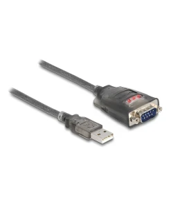 ממיר USB לחיבור DB9 Serial RS-232 עם 3 LED x צ'יפ FTDI אורך 1 מטר DELOCK | 61400