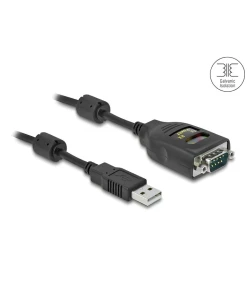 ממיר USB לחיבור DB9 Serial RS-232 עם בידוד גלווני 2.5kV צ'יפ FTDI אורך 2 מטר DELOCK | 64154