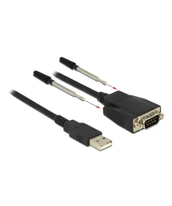 ממיר USB לחיבור DB9 Serial RS-232 עם הגנת ESD צ'יפ FTDI אורך 45 ס"מ DELOCK | 62958