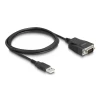 ממיר USB לחיבור DB9 Serial RS-232 עם הגנת ESD צ'יפ Prolific אורך 1.3 מטר DELOCK | 64222