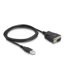 ממיר USB לחיבור DB9 Serial RS-232 עם הגנת ESD צ'יפ Prolific אורך 1.3 מטר DELOCK | 64222