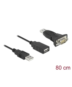 ממיר USB לחיבור DB9 Serial RS-232 צ'יפ FTDI אורך 0.8 מטר DELOCK | 61506