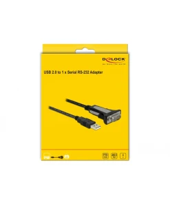 ממיר USB לחיבור DB9 Serial RS-232 צ'יפ FTDI אורך 4 מטר DELOCK | 66323