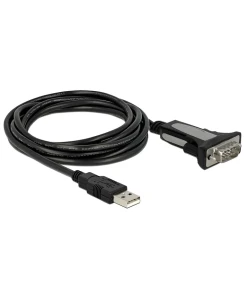 ממיר USB לחיבור DB9 Serial RS-232 צ'יפ FTDI אורך 4 מטר DELOCK | 66323