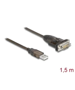 ממיר USB לחיבור DB9 Serial RS-232 צ'יפ Prolific PL-2303 GS אורך 1.5 מטר DELOCK | 62645