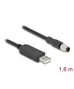 ממיר USB לחיבור M8 Serial RS-232 צ'יפ FTDI אורך 1.8 מטר DELOCK | 64258