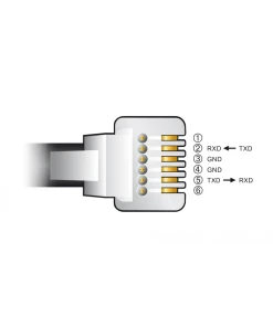 ממיר USB לחיבור RJ12 Serial RS-232 עם הגנת ESD צ'יפ FTDI עבור Skywatcher בצבע שחור DELOCK | 66735