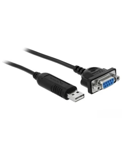 ממיר USB לחיבור Serial RS-232 עם שקע DB9 Compact צ'יפ FTDI אורך 1.8 מטר DELOCK | 66281