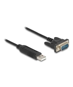 ממיר USB לחיבור Serial RS-232 עם תקע DB9 Compact צ'יפ FTDI אורך 1.8 מטר DELOCK | 66282