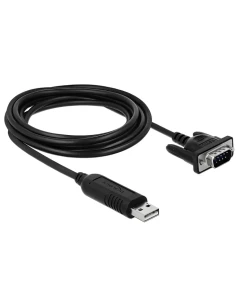ממיר USB לחיבור Serial RS-232 עם תקע DB9 Compact צ'יפ FTDI אורך 1.8 מטר DELOCK | 66282