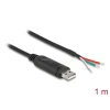 ממיר USB לחיבור Serial RS-485 עם 3 גידים פתוחים צ'יפ FTDI בצבע שחור DELOCK 63508