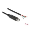 ממיר USB לחיבור Serial RS-485 עם 3 גידים פתוחים צ'יפ FTDI בצבע שחור DELOCK | 63509