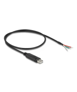 ממיר USB לחיבור Serial RS-485 עם 3 גידים פתוחים צ'יפ FTDI בצבע שחור DELOCK | 63509