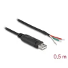 ממיר USB לחיבור Serial RS-485 עם 3 גידים פתוחים צ'יפ FTDI בצבע שחור DELOCK | 64242