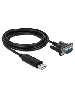 ממיר USB לחיבור Serial RS-485 עם תקע DB9 Compact + הגנת ESD צ'יפ FTDI אורך 1.8 מטר בצבע שחור DELOCK | 66283
