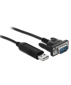 ממיר USB לחיבור Serial RS-485 עם תקע DB9 Compact + הגנת ESD צ'יפ FTDI אורך 1.8 מטר בצבע שחור DELOCK | 66283