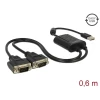 ממיר USB עם 2 חיבורים DB9 Serial RS-232 צ'יפ ASIX אורך 60 ס