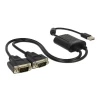 ממיר USB עם 2 חיבורים DB9 Serial RS-232 צ'יפ ASIX אורך 60 ס