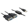 ממיר USB עם 2 חיבורים DB9 Serial RS-232 צ'יפ FTDI אורך 1.4 מטר DELOCK | 61886