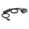 ממיר USB עם 4 חיבורים DB9 Serial RS-232 צ'יפ FTDI אורך 1.4 מטר DELOCK | 61887