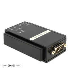 ממיר אתרנט RJ45 LAN TCPIP לחיבור DB9 Serial RS-232 בצבע שחור DELOCK 62504