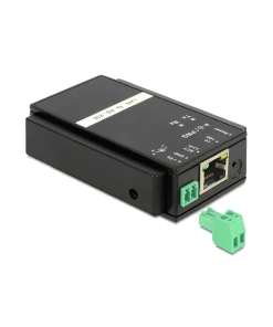 ממיר אתרנט RJ45 LAN TCPIP לחיבור DB9 Serial RS-232 בצבע שחור DELOCK 62504