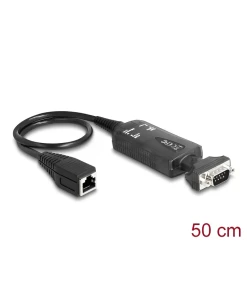 ממיר אתרנט RJ45 LAN לחיבור DB9 Serial RS-232 בצבע שחור DELOCK | 62976