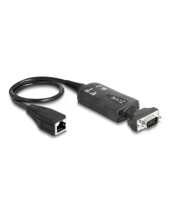 ממיר אתרנט RJ45 LAN לחיבור DB9 Serial RS-232 בצבע שחור DELOCK | 62976