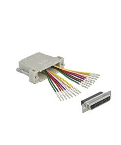 מעביר שקע D-Sub 25 Pin לשני שקעים RJ45 בצבע אפור DELOCK | 66834