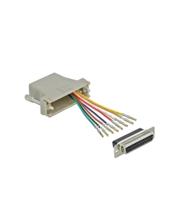 מעביר שקע D-Sub 25 Pin לשקע RJ45 בצבע אפור DELOCK | 65600