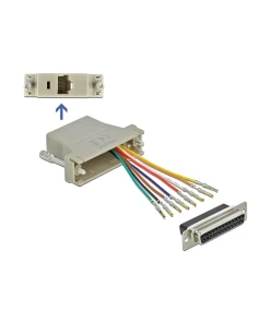 מעביר שקע D-Sub 25 Pin לשקע RJ45 בצבע אפור DELOCK | 65600