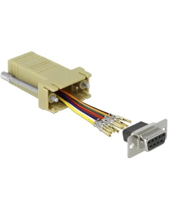 מעביר שקע D-Sub 9 Pin לשקע RJ45 בצבע אפור DELOCK | 66164