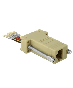 מעביר שקע D-Sub 9 Pin לשקע RJ45 בצבע אפור DELOCK | 66164