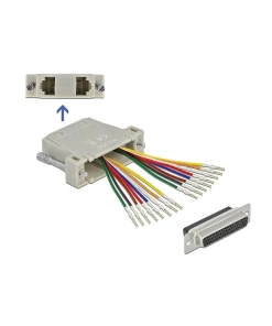 מעביר שקע D-Sub HD 44 Pin לשני שקעים RJ45 בצבע אפור DELOCK | 66836
