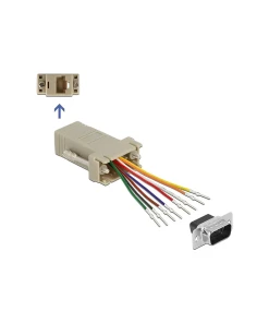 מעביר תקע D-Sub 9 Pin לשקע RJ45 בצבע אפור DELOCK | 65462