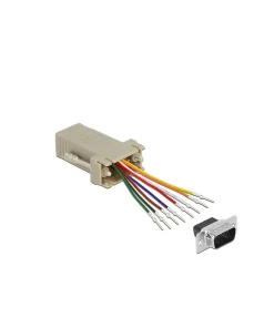 מעביר תקע D-Sub 9 Pin לשקע RJ45 בצבע אפור DELOCK | 65462