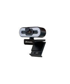 מצלמת אינטרנט Full HD 1080p עם מיקוד אוטומטי עם מיקרופון ואור בצבע שחור Verbatim | 49579 | AWC-02