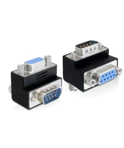 מתאם D-Sub 9 ז/נ בזווית 90° בצבע שחור DELOCK | 65264