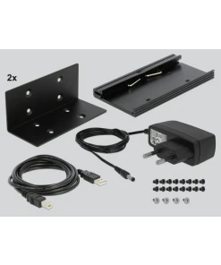 רכזת USB 2.0 עם 12 חיבורים DB9 Serial RS-232 + הגנת 15kV ESD צ'יפ FTDI בצבע שחור DELOCK | 64070