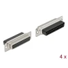 שקע D-Sub 25 pin בחיבור לחיצה סט 4 יח' בצבע אפור DELOCK | 66721